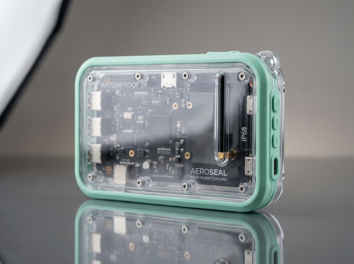 Illustrative overmolded enclosure concept - illustrative Overmolding application concept